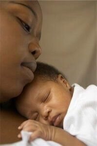 6110-09052745 Black mother and newborn baby reproductive justice